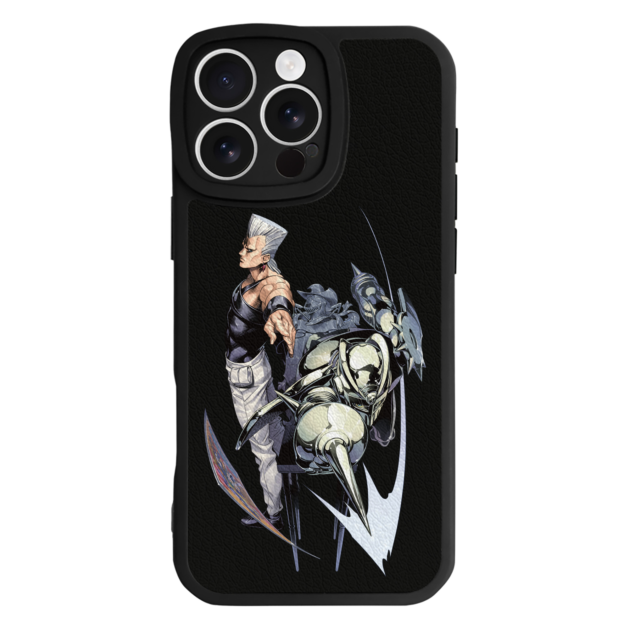 （画像用） ジョジョの奇妙な冒険 ジャン＝ピエール?ポルナレフ JoJo's Bizarre Adventure Jan Pierre Polnareff 【iPhone 16シリーズ対応】シリコンスマホケース（レザー調） 材質：シリコン
